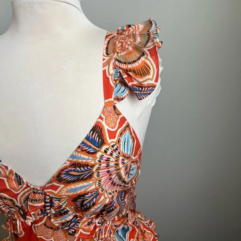 Misa Los Angeles Morrison Dress in Tangerine Floral - Small